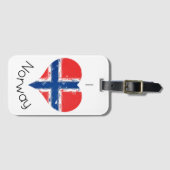 Ik hou van Noorwegen Noorse Erfgoed Vlag Bagagelabel (Voorkant (horizontaal))
