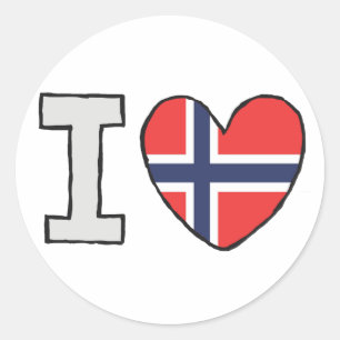 Ik hou van Noorwegen Ronde Sticker