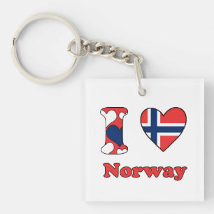 Ik hou van Noorwegen Sleutelhanger