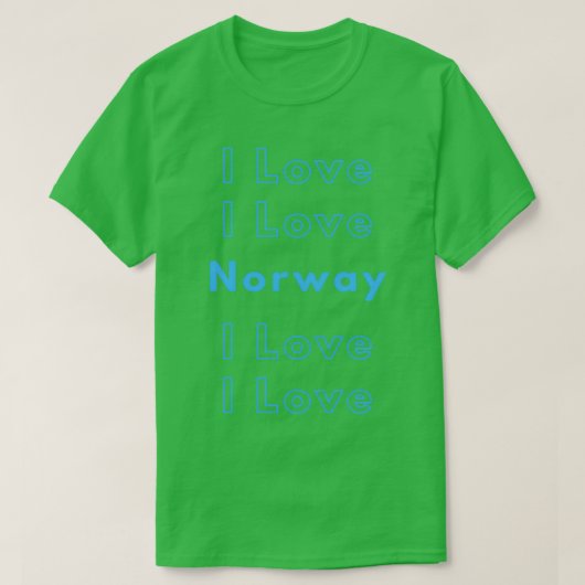 Ik hou van Noorwegen T-shirt (Design voorkant)
