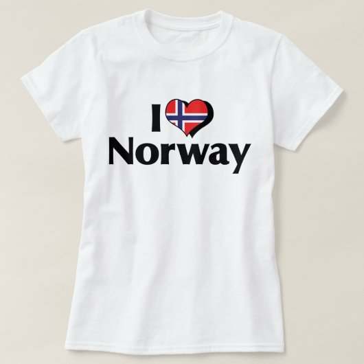 Ik hou van Noorwegen Vlag Shirt (Design voorkant)