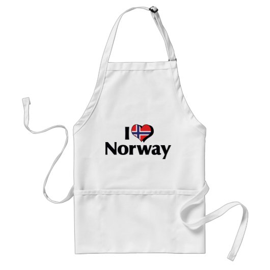 Ik hou van Noorwegen Vlag Standaard Schort (Voorkant)