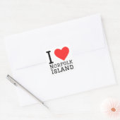 Ik hou van Norfolk Island Vierkante Sticker (Envelop)