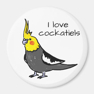 Ik hou van normale grijze cockatiels magneet