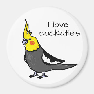 Ik hou van normale grijze cockatiels magneet