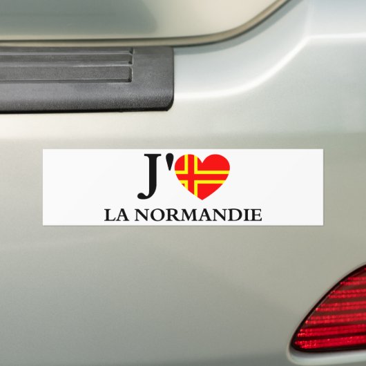 Ik hou van Normandië Bumpersticker (Op auto)