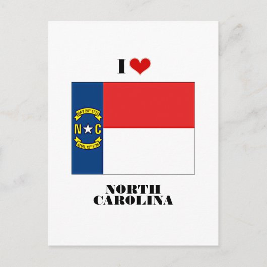 Ik hou van North Carolina Briefkaart (Voorkant)
