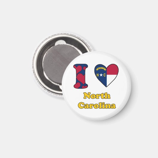 Ik hou van North Carolina Magneet (Voorkant / Achterkant)