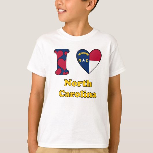 Ik hou van North Carolina T-shirt (Voorkant)