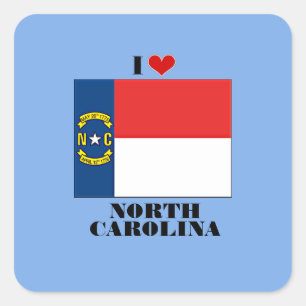 Ik hou van North Carolina Vierkante Sticker