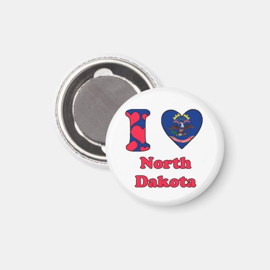 Ik hou van North Dakota Magneet (Voorkant / Achterkant)