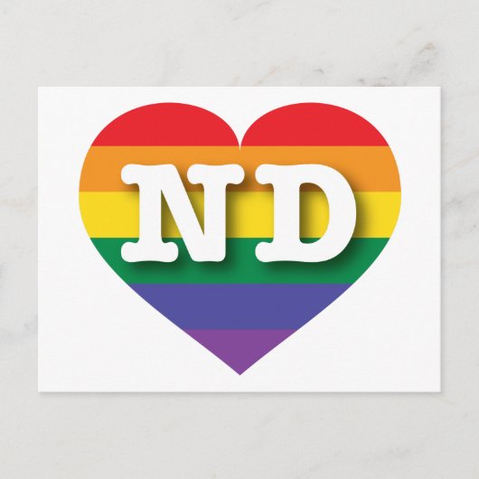 Ik hou van North Dakota Rainbow Heart Briefkaart (Voorkant)