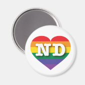 Ik hou van North Dakota Rainbow Heart Magneet (Voorkant / Achterkant)