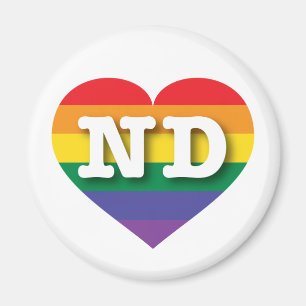 Ik hou van North Dakota Rainbow Heart Magneet