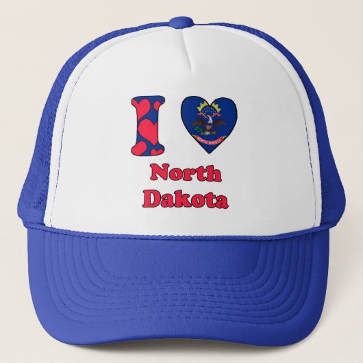 Ik hou van North dakota Trucker Pet (Voorkant)
