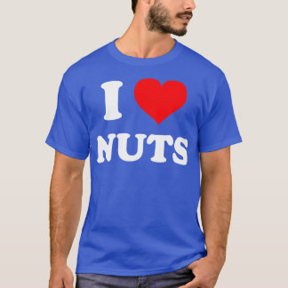 Ik hou van noten in hart noten t-shirt