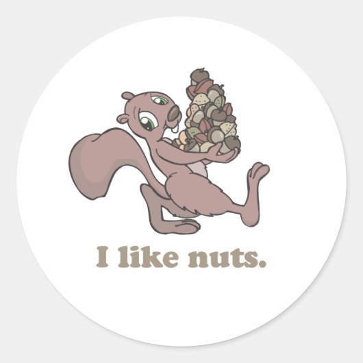 Ik hou van noten ronde sticker (Voorkant)