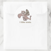 Ik hou van noten ronde sticker (Tas)