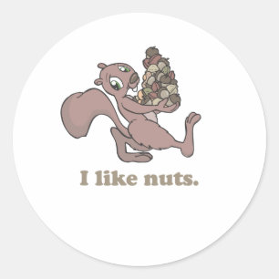 Ik hou van noten ronde sticker