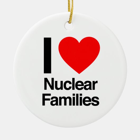 ik hou van nucleaire families keramisch ornament (Voorkant)