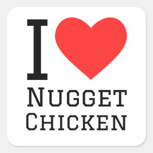 Ik hou van nugget kip vierkante sticker