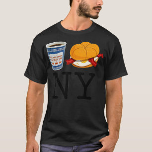 Ik hou van NY New York Bacon Egg en kaas en koffie T-shirt