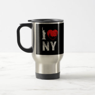 Ik hou van NY New York die koffiebok maakt Reisbeker