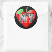 Ik hou van NY Ronde Sticker (Tas)