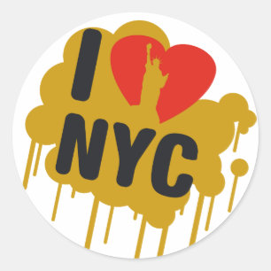 Ik hou van NY Ronde Sticker