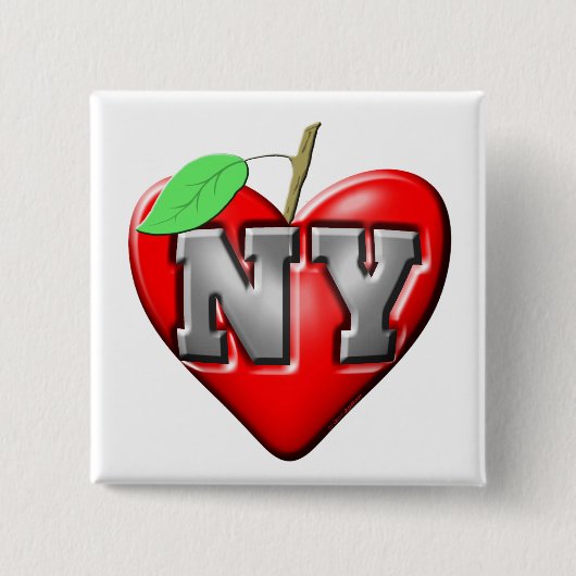 Ik hou van NY Vierkante Button 5,1 Cm (Voorkant)
