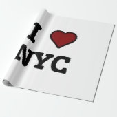 Ik hou van NYC hart Cadeaupapier (Uitgerold)