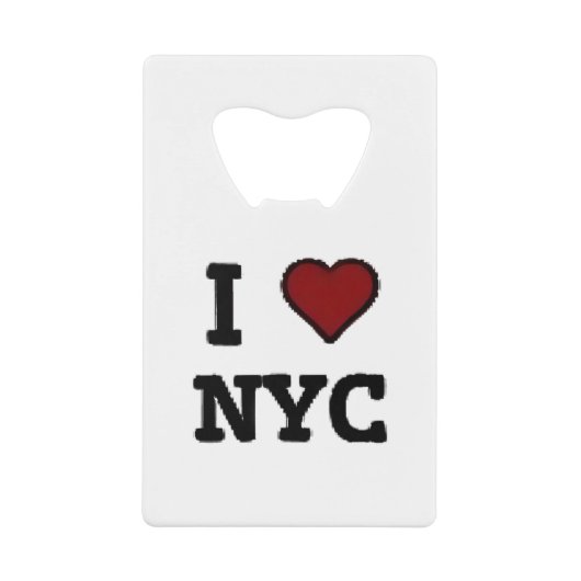 Ik hou van NYC hart Creditkaart Flessenopener (Voorkant)
