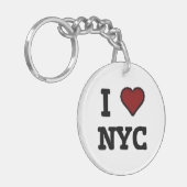 Ik hou van NYC hart Sleutelhanger (Voorkant Links)