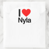 ik hou van nyla ovale sticker (Tas)