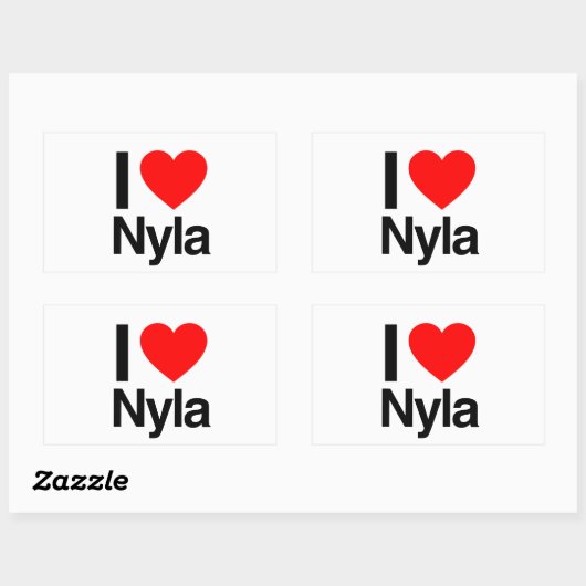 ik hou van nyla rechthoekige sticker (Vel)