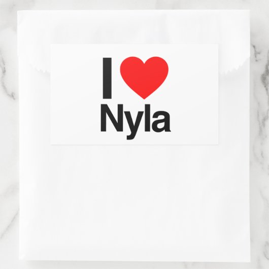 ik hou van nyla rechthoekige sticker (Tas)