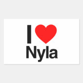 ik hou van nyla rechthoekige sticker (Voorkant)