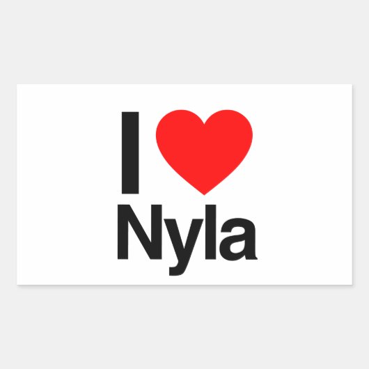 ik hou van nyla rechthoekige sticker (Voorkant)