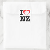 Ik hou van NZ Vierkante Sticker (Tas)