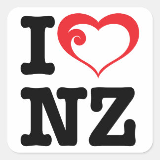Ik hou van NZ Vierkante Sticker