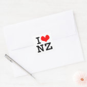 Ik hou van NZ Vierkante Sticker (Envelop)
