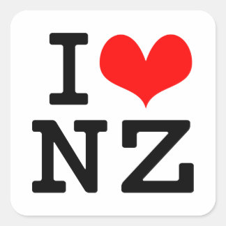 Ik hou van NZ Vierkante Sticker