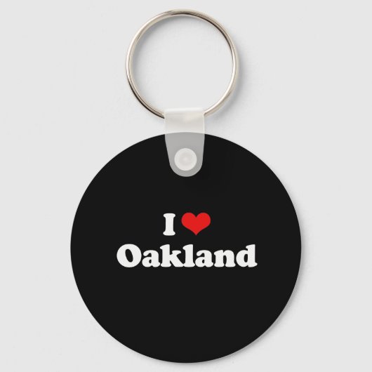 Ik hou van Oakland Tshirt White Tshirt Sleutelhanger (Voorkant)