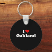 Ik hou van Oakland Tshirt White Tshirt Sleutelhanger (Voorkant)