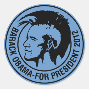 Ik hou van Obama 2012 Ronde Sticker