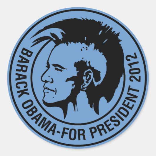 Ik hou van Obama 2012 Ronde Sticker (Voorkant)