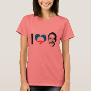 Ik hou van Obama blauwe vlakte T-shirt