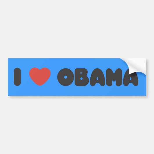 ik hou van obama bumpersticker (Voorkant)