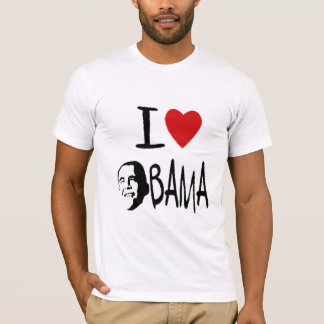 Ik hou van obama mannen roofnek t-shirt