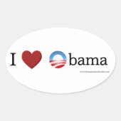 Ik hou van Obama Oval Sticker (Voorkant)